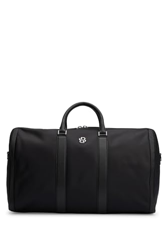 BOSS Herren B Icon Weekender aus Twill mit Double-B-Monogramm und Zwei-Wege-Reißverschluss Schwarz001 Stck von BOSS