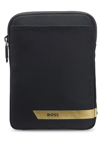 BOSS Herren Catch 3.0 Phone H Gemusterter Brustbeutel mit Streifen und Logo Dunkelblau Stck von BOSS