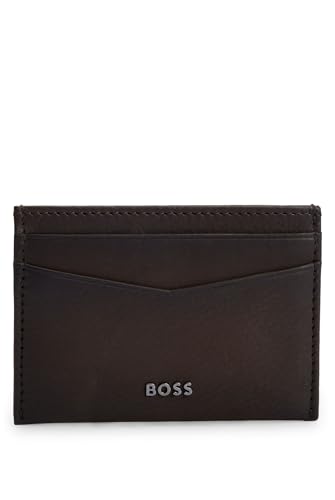 BOSS Herren New Crosstown S S CC Kartenetui aus genarbtem Leder mit Logo-Schriftzug Dunkelbraun Stck BOSS Herren New Crosstown S S CC Kartenetui aus genarbtem Leder mit Logo-Schriftzug Dunkelbraun Stck von BOSS