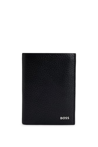 BOSS Herren New Crosstown VCardc Geldbörse aus genarbtem Leder mit Logo-Schriftzug Schwarz Stck von BOSS