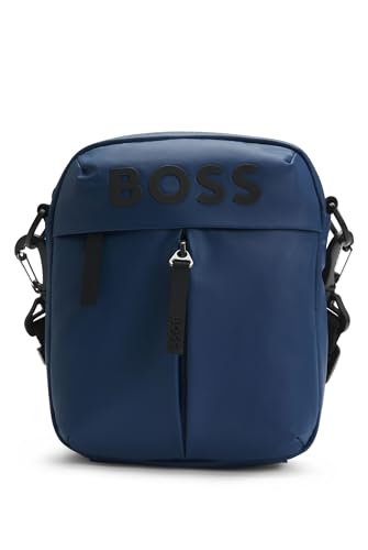BOSS Herren Stormy NS Reporter-Tasche aus Kunstleder mit tonalem Logo Blau Stck BOSS Herren Stormy NS Reporter-Tasche aus Kunstleder mit tonalem Logo Blau Stck von BOSS