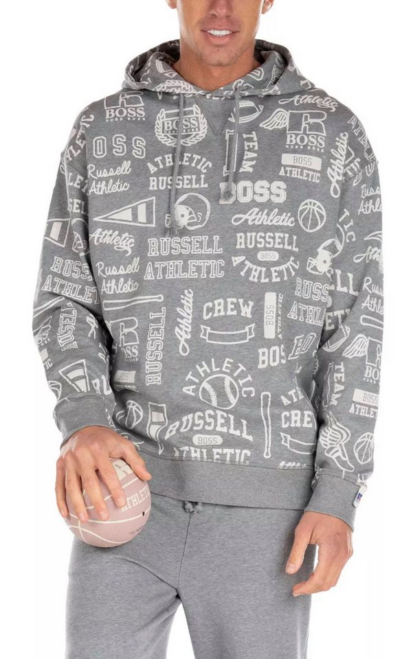 BOSS Kapuzensweatshirt Hoodie BOSS x Russell Athletic Loose Oversize Fit Unisex Allover-Logo-Print im Retro-Stil, Lockerer Oversize-Schnitt BOSS Kapuzensweatshirt Hoodie BOSS x Russell Athletic Loose Oversize Fit Unisex Allover-Logo-Print im Retro-Stil, Lockerer Oversize-Schnitt von BOSS