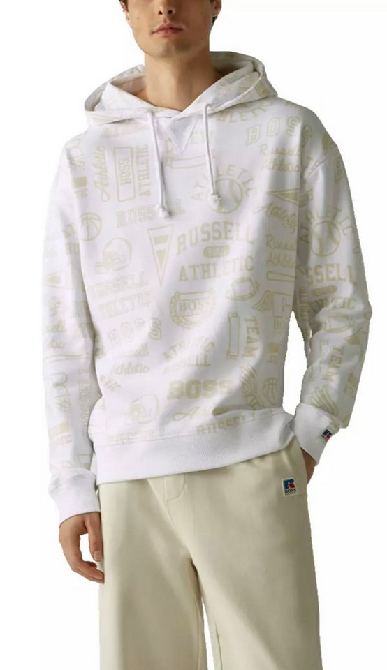 BOSS Kapuzensweatshirt Hoodie BOSS x Russell Athletic Loose Oversize Fit Unisex Allover-Logo-Print im Retro-Stil, Lockerer Oversize-Schnitt BOSS Kapuzensweatshirt Hoodie BOSS x Russell Athletic Loose Oversize Fit Unisex Allover-Logo-Print im Retro-Stil, Lockerer Oversize-Schnitt von BOSS