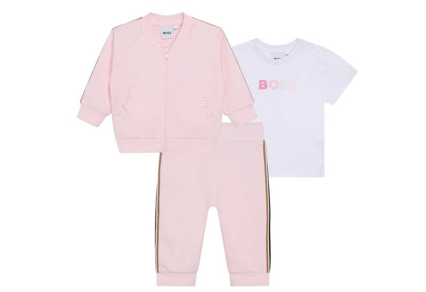 BOSS Neugeborenen-Geschenkset BOSS Baby 3-Teiler Jogginganzug rosa von BOSS