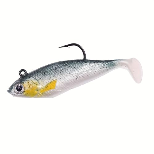 BOSSETY gummifische,Angel köder,75mm T-Tail Einzelhaken-Köder,für Forelle Zander & Barsch Gummifische Angelköder,Angelgeschenke für Männer Familien-Angelausrüstung (b) von BOSSETY