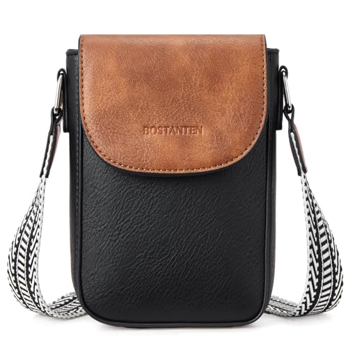 BOSTANTEN Handy Umhängetasche Damen, Handytasche zum Umhängen Leder, Handytasche mit Geldbörse zum Umhängen, Handtasche damen umhängetasche Schwarz Braun BOSTANTEN Handy Umhängetasche Damen, Handytasche zum Umhängen Leder, Handytasche mit Geldbörse zum Umhängen, Handtasche damen umhängetasche Schwarz Braun von BOSTANTEN