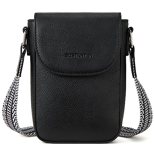 BOSTANTEN Handy Umhängetasche Damen, Handytasche zum Umhängen Leder, Handytasche mit Geldbörse zum Umhängen, Handtasche damen umhängetasche Schwarz BOSTANTEN Handy Umhängetasche Damen, Handytasche zum Umhängen Leder, Handytasche mit Geldbörse zum Umhängen, Handtasche damen umhängetasche Schwarz von BOSTANTEN