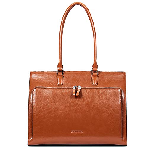 BOSTANTEN Leder Aktentaschen Damen 15.6 Zoll Laptoptaschen Frauen Businesstasche Schultertasche mit Top Handle Braun BOSTANTEN Leder Aktentaschen Damen 15.6 Zoll Laptoptaschen Frauen Businesstasche Schultertasche mit Top Handle Braun von BOSTANTEN