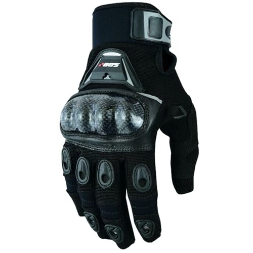 BOSmoto Motocross Handschuhe Herren | Starke Protektoren für Motorrad, Mountainbike und Roller im Sommer,Herren Motorrad Sommer Handschuhe (Black, L) von BOSmoto