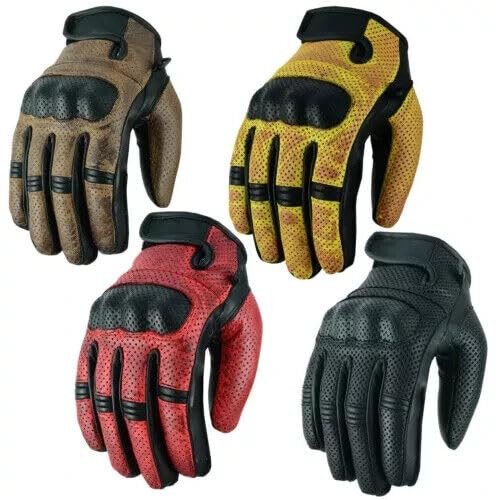 BOSmoto Motorradhandschuhe aus Echtleder Classic – Hochwertiger Schutz & Zeitloses Design mit Verstärktem Knöchelschutz für Herren,Motorrad Leder Handschuhe,Motorradhandschuhe (BEIGE, S) von BOSmoto