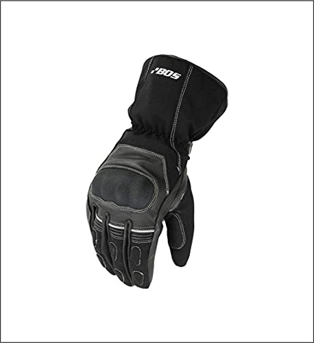BOSmoto Motorradhandschuhe, Wasserdicht Motorradhandschuhen, Winter Motorrad Handschuhe (Schwarz, M) von BOSmoto