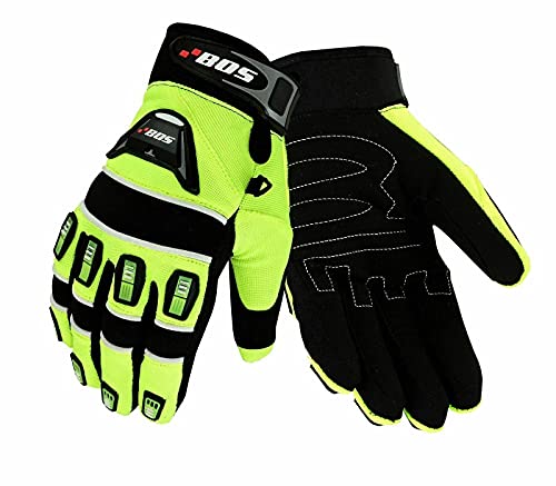 Motorradhandschuhe Fahrrad Sport Gloves Sommer Motorrad Handschuhe XS-3XL (Neon, XS) von BOSmoto
