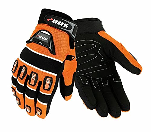 BOSmoto Motorradhandschuhe Fahrrad Sport Gloves Sommer Motorrad Handschuhe XS-3XL (Orange, S) von BOSmoto