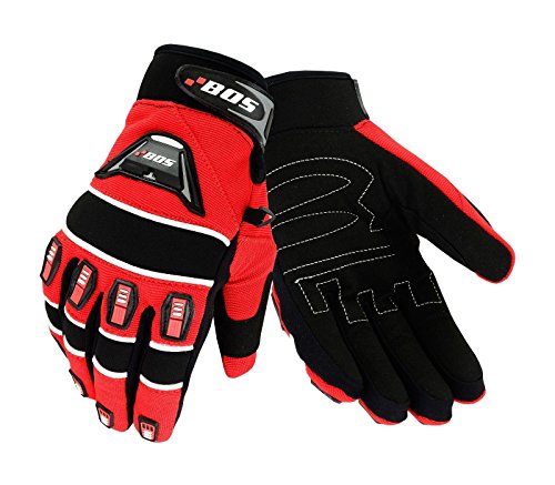Motorradhandschuhe Fahrrad Sport Gloves Sommer Motorrad Handschuhe XS-3XL (Rot, M) von BOSmoto