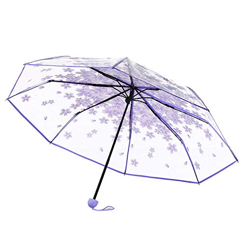 BOTCAM 3 klare Regenschirme durchsichtig Regenschirm Grande Regenschirm (Purple, One Size) von BOTCAM
