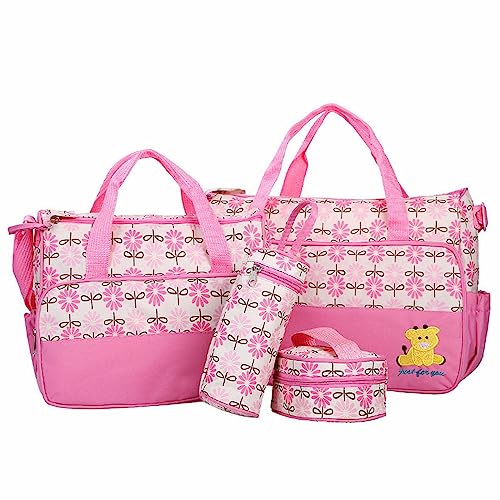 BOTCAM 5-teilige Multifunktionstasche, Ärmeltasche, 5-teilige multifunktionale Umstandstasche, große Kapazität, Baby-Reisetasche D7100 Zubehör (Pink, One Size) von BOTCAM