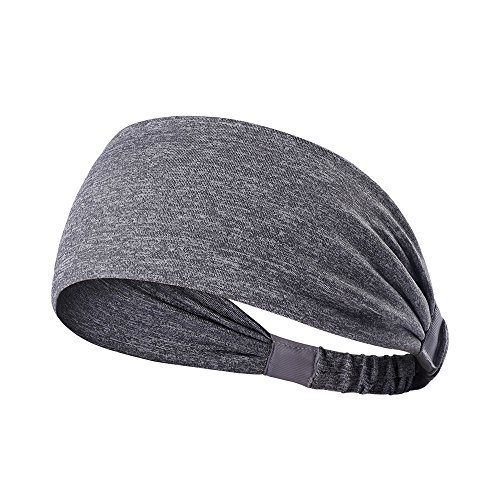 BOTCAM Breite Kopfpackung Yoga- Haarregulierung Sport-Laufhaarelastik Stretch Widerstandsbänder Boxen (Grey, One Size) von BOTCAM