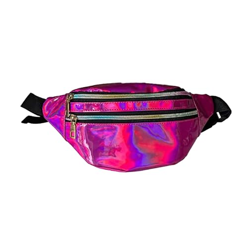 BOTCAM Damen-Hüfttasche mit Buntem Reißverschluss und verstellbarem Gürtel Hüfttaschen Damen (Hot Pink, A) von BOTCAM