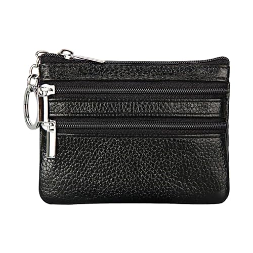 BOTCAM Etui Geldbörsen Kleingeld Reißverschluss Damen Schlüsseletui Taschen Portemonnaie Geldbörsen Herren Mit Reißverschluss (Black, One Size) von BOTCAM