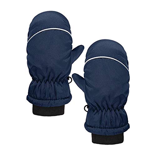 BOTCAM Kleinkind Fäustlinge Winter wasserdichte Handschuhe Kleinkind Schnee Cartoon Handschuhe Für Kinder Baby Winter Fäustlinge Für Mädchen wasserdichte Handschuhe (Z1-Dark Blue, One Size) von BOTCAM