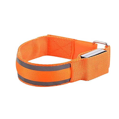 BOTCAM LED-Laufrad-Licht für Nachtgürtel Arm Sportarmband Sicherheit Sporthundehorn (Orange, One Size) von BOTCAM