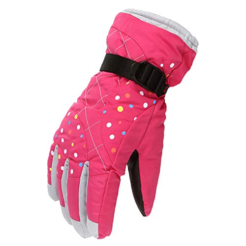 BOTCAM Schnee Herren Snowboard und wasserdichte Ski Damen Warme HandschuheSiebhandschuhe Handschuhe Wintersportgeräte Gestrickte Kapuze (Pink, One Size) von BOTCAM