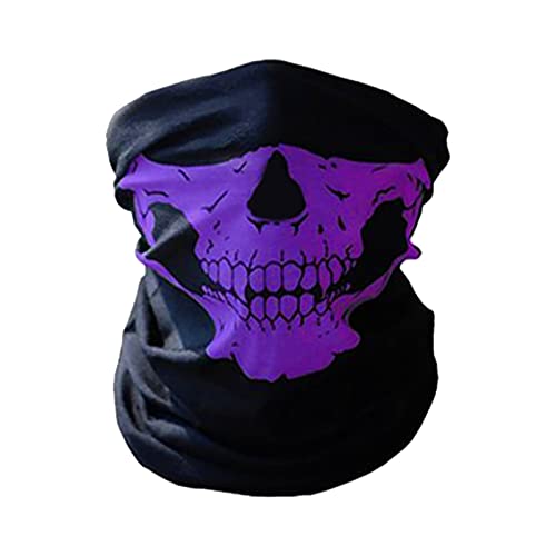 BOTCAM Variety Skeleton Head Scarf Riding Warm Wai BO Skiing Halloween Requisiten Multifunktionales nahtloses magisches Kopftuch Edeka (Purple, One Size) von BOTCAM