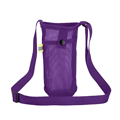 BOTCAM Verstellbare Wasserflaschen-Rückentasche, Outdoor-Fitness-Sport, Wasserflaschen-Aufbewahrungstasche, Gitter-Körpergurt Wazoo Überlebensausrüstung (Purple, One Size) von BOTCAM