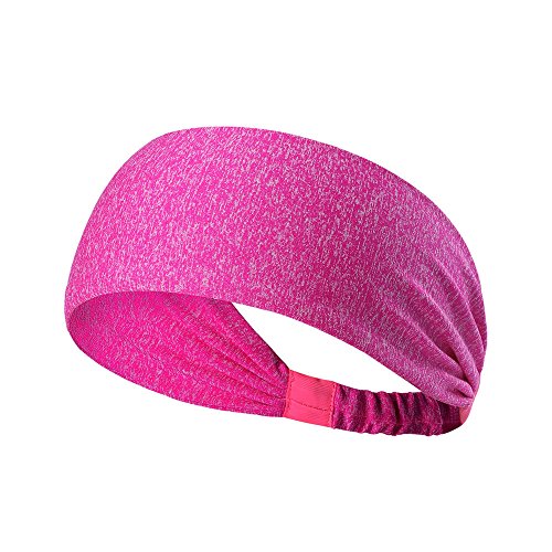 Elastisches elastisches Haarband Kopfpackung für Haare Yoga-Laufsport-Elastik Elastikbänder Fitness (Hot pink, One Size) von BOTCAM