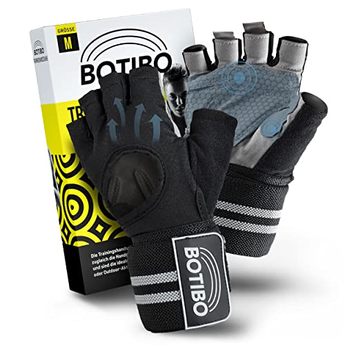 BOTIBO Fitness Handschuhe – Unisex Trainingshandschuhe [S, M, L, XL] – Sporthandschuhe volle Finger – Krafttraining Handschuhe mit Handgelenkstütze – Atmungsaktiv & Anti-Rutsch von BOTIBO