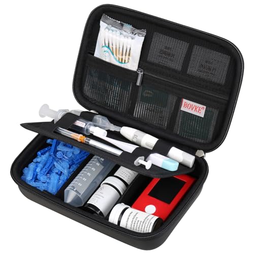 BOVKE Diabetes Supplies Reisekoffer, Aufbewahrungstasche für Diabetes Testing Kit, Glukose Meter, Insulin Stifte, Teststreifen, Lanzetten, Nadeln und andere Diabetes Supplies Tragetasche, schwarz BOVKE Diabetes Supplies Reisekoffer, Aufbewahrungstasche für Diabetes Testing Kit, Glukose Meter, Insulin Stifte, Teststreifen, Lanzetten, Nadeln und andere Diabetes Supplies Tragetasche, schwarz von BOVKE