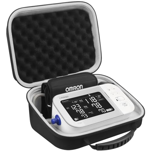 BOVKE Harte Tragetasche für OMRON Platinum BP5450 OMRON Gold BP5350 OMRON 7 Series BP7350 OMRON 10 Series BP7450 Wireless Blutdruckmessgerät, zusätzlicher Raum passt Premium Oberarmmanschette, schwarz BOVKE Harte Tragetasche für OMRON Platinum BP5450 OMRON Gold BP5350 OMRON 7 Series BP7350 OMRON 10 Series BP7450 Wireless Blutdruckmessgerät, zusätzlicher Raum passt Premium Oberarmmanschette, schwarz von BOVKE