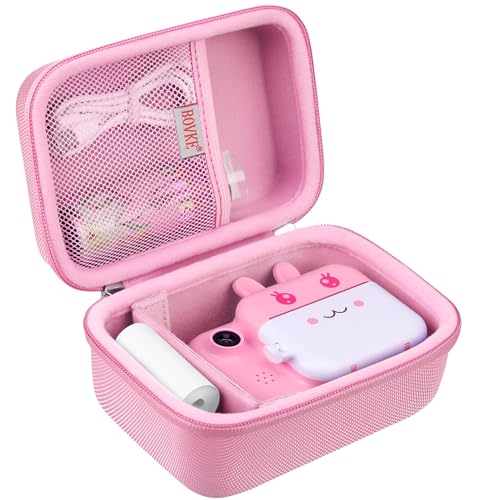 BOVKE Tragetasche Kompatibel mit MINIBEAR Instant Digital Kamera für Mädchen Kleinkind Kamera Kinder Kind Selfie Video Kamera Spielzeug Kamera Kinder Camcorder Tasche mit Platz für Zubehör, Rosa von BOVKE