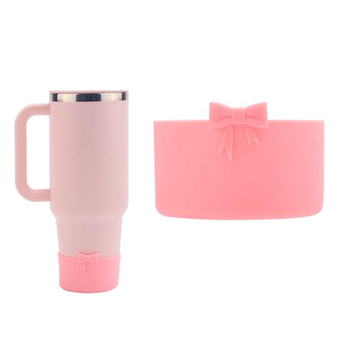 Silikonmanschette für Stanley, Rosa Schleife Schützende Silikonmanschette, rutschfest Bodenmanschette für Wasserflaschen Bodenabdeckung für Becher Kompatibel mit Stanley 20/30/40 oz Tumbler Silikonmanschette für Stanley, Rosa Schleife Schützende Silikonmanschette, rutschfest Bodenmanschette für Wasserflaschen Bodenabdeckung für Becher Kompatibel mit Stanley 20/30/40 oz Tumbler von BOXOB