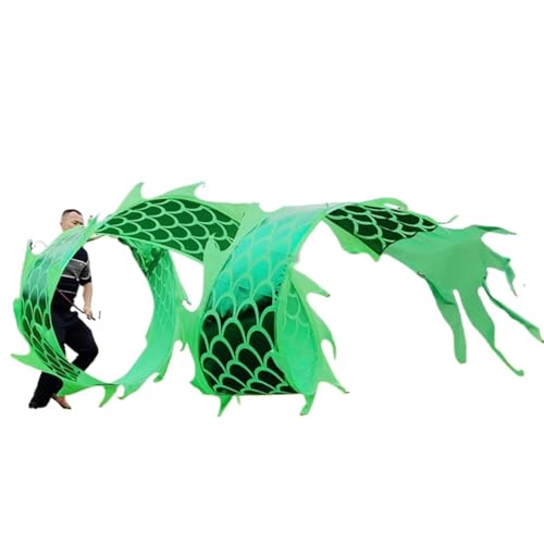 3D Drachen Seide Flowy Spinning & Schütteln Poi, Drachengrünes Fitness-Tanz-Drachenband, chinesisches Drachendesign, Kunst-Tanzflagge mit Drachenkopf, Outdoor-Sport-Drachenstreamer(8 m (26 ft)) von BPABDEITR