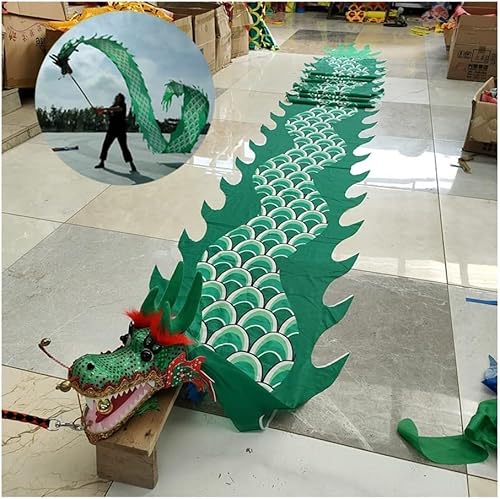 3D Drachen Seide Flowy Spinning & Schütteln Poi, Fließendes Spinnband aus Drachenseide, Ausstattung for Festivalpartys und Feierlichkeiten(Green,13m/43ft) von BPABDEITR