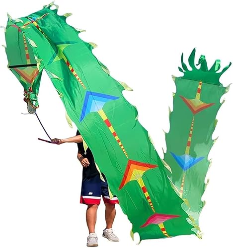 3D Drachen Seide Flowy Spinning & Schütteln Poi, Tanz-Luftschlangen mit Drachen-Print, Sportgymnastikbänder for Erwachsene/Kinder/Jugendliche, traditionelle chinesische Fitness-Luftschlangen(Green,6m/ von BPABDEITR