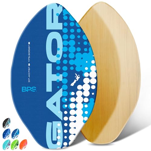 PondXpert 'Gator' Skimboards with Colored Eva Grip Pad and High Gloss Clear Coat | Wooden Skim Board with Grip Pad for Kids and Adults | Choose from 3 Sizes and Traction Pad Color PondXpert 'Gator' Skimboards with Colored Eva Grip Pad and High Gloss Clear Coat | Wooden Skim Board with Grip Pad for Kids and Adults | Choose from 3 Sizes and Traction Pad Color von BPS