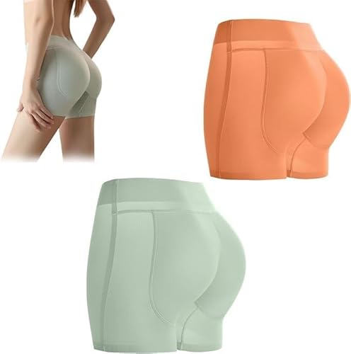 BQWXIEC Latex-Boxershorts für Damen, Po-Heber, gepolstert, Hüftverstärker, Shapewear, Boyshort (2 Stück-b, L) von BQWXIEC