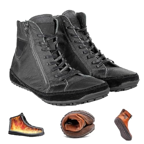 BQWXIEC Magic Shoes Alaskan, Magic Shoes Alaskan Herren, rutschfeste und Wasserabweisende Barfußschuhe für den Winter für Herren (Black,8.5) von BQWXIEC