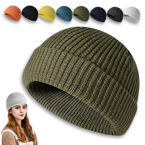 BQWXIEC Reflektierende Beanie-Mütze für Damen und Herren, Flex-Beanie, reflektierende Mütze, Flex Beanie 2.0, Unisex, Nachtlauf, Walking-Mütze (Einheitsgröße, grün) von BQWXIEC