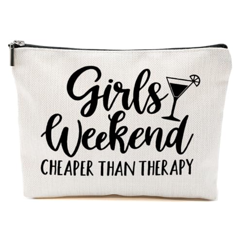 1 x Make-up-Tasche, 3 Stück, 4 Stück, Mädchen, Reisegeschenke, Geschenke für Mädchen, Wochenendgeschenke, Freundschaftsgeschenke für Frauen, beste Braut, Girl Weekend Relax, 9.6*7.1 inch von BQXH