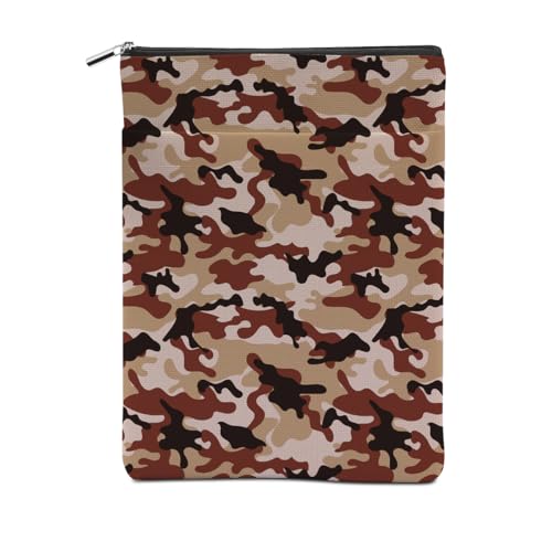 Camouflage-Buchhülle, für Buchliebhaber, Geschenke, Militär-Stil, wasserdicht, Buchzubehör, Buchumschläge für Taschenbücher, Buchtasche, Buchschutz mit Vordertasche, für Damen, Herren, Leser, Freunde von BQXH