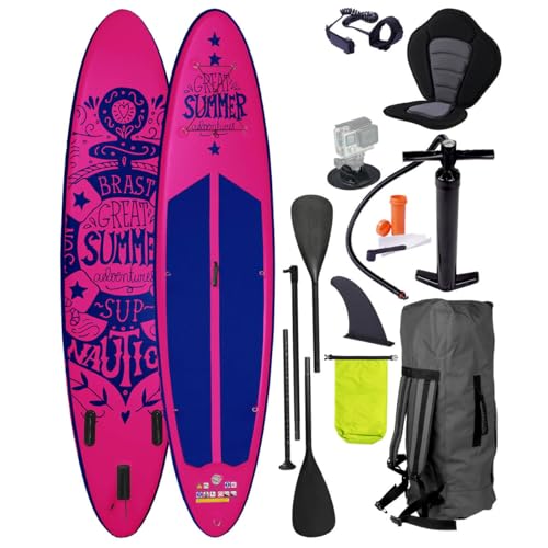 BRAST® SUP Board Summer | Aufblasbares Stand up Paddle Set | 320x81x15cm viele Modelle | inkl. Zubehör Fußschlaufe Paddel Pumpe Rucksack | Blau Rot Grün Orange Türkis Pink Weiß | 320 pink BRAST® SUP Board Summer | Aufblasbares Stand up Paddle Set | 320x81x15cm viele Modelle | inkl. Zubehör Fußschlaufe Paddel Pumpe Rucksack | Blau Rot Grün Orange Türkis Pink Weiß | 320 pink von BRAST