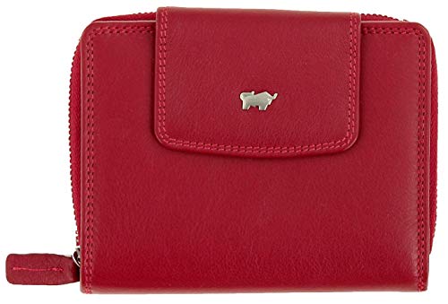 BRAUN BÜFFEL Damen Geldbörse aus echtem Leder Golf 2.0 - mit Reißverschluss - Portemonnaie für Frauen - 12 Kartenfächer - Rot von BRAUN BÜFFEL