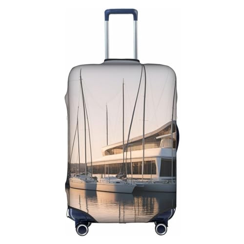 BREAUX Golf Yacht Club Druck Gepäckhülle Gepäckschutzhülle Trolley Reisekoffer Schutzhülle, weiß, XL von BREAUX