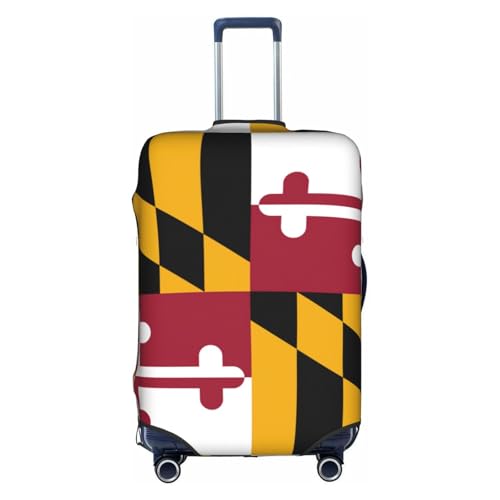 BREAUX Maryland State Flag Print Gepäckhülle Gepäckschutzhülle Trolley Reisekoffer Schutzhülle, weiß, M von BREAUX