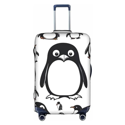 BREAUX Niedlicher Pinguin-Druck Gepäckabdeckung, Gepäckschutzhülle, Trolley-Travelling Case Schutzhülle, weiß, XL von BREAUX