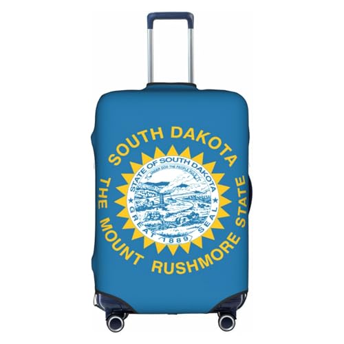 BREAUX South Dakota Flagge Druck Gepäckhülle Gepäckschutzhülle Trolley Reisekoffer Schutzhülle, weiß, XL von BREAUX