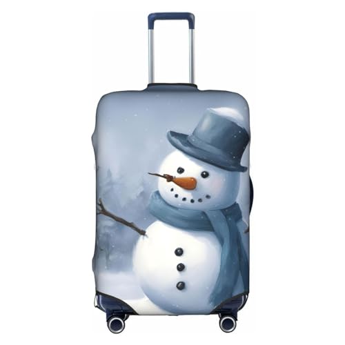 BREAUX Winter Schneemann Druck Gepäckhülle Gepäckschutzhülle Trolley Reisekoffer Schutzhülle, weiß, M von BREAUX